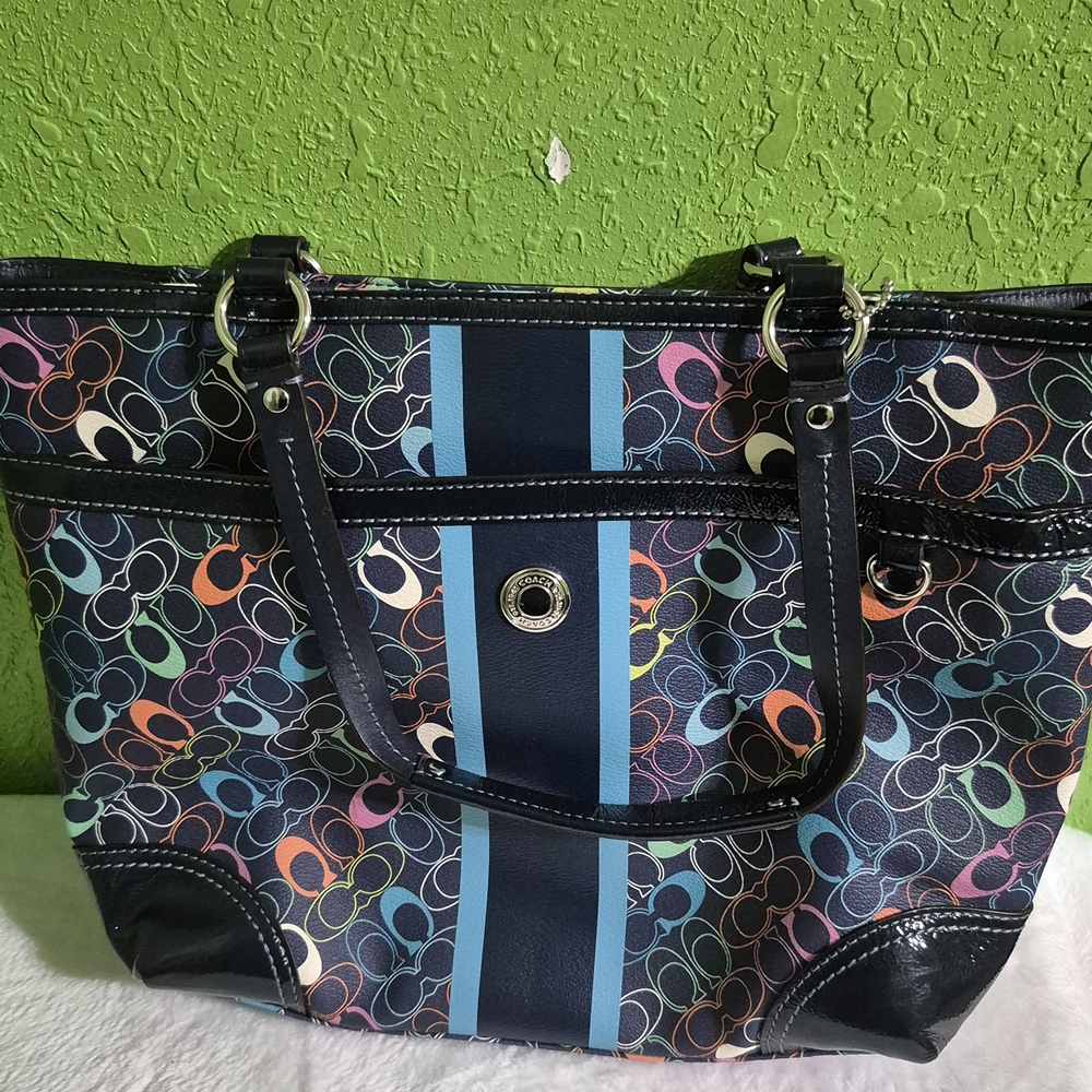 Coach Multicolor Signature Tote Bag